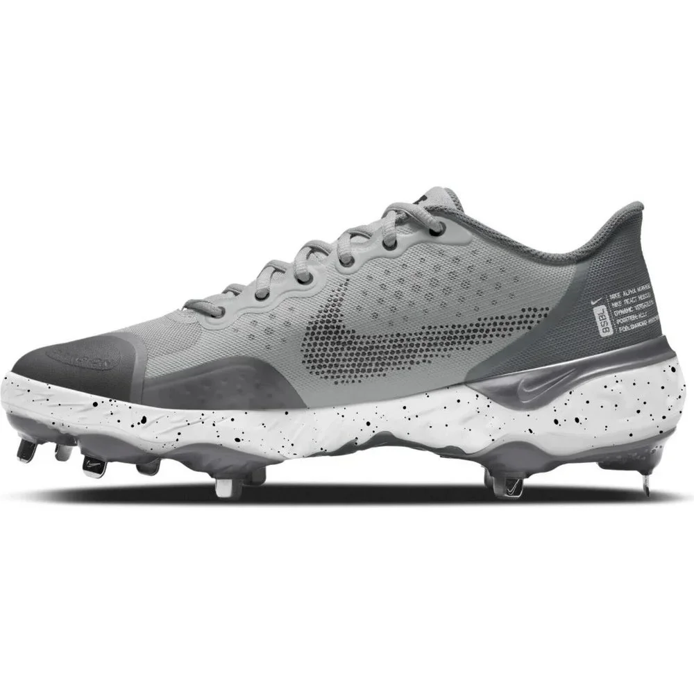 Nike Men Alpha Huarache Elite 3 Low Baseball Cleats Grey CK0746 Men's Size 8 - Picture 1 of 4